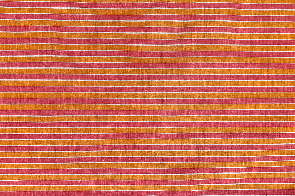 Stripes Pink Orange #84 - midweight linen on the roll
