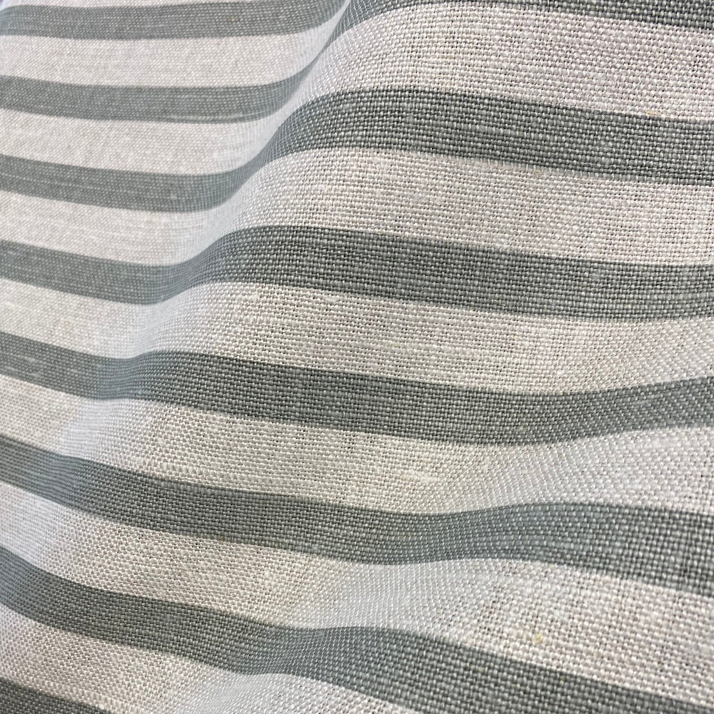Standard Stripe Pale Grey - heavyweight linen cut piece 100cm x 140cm