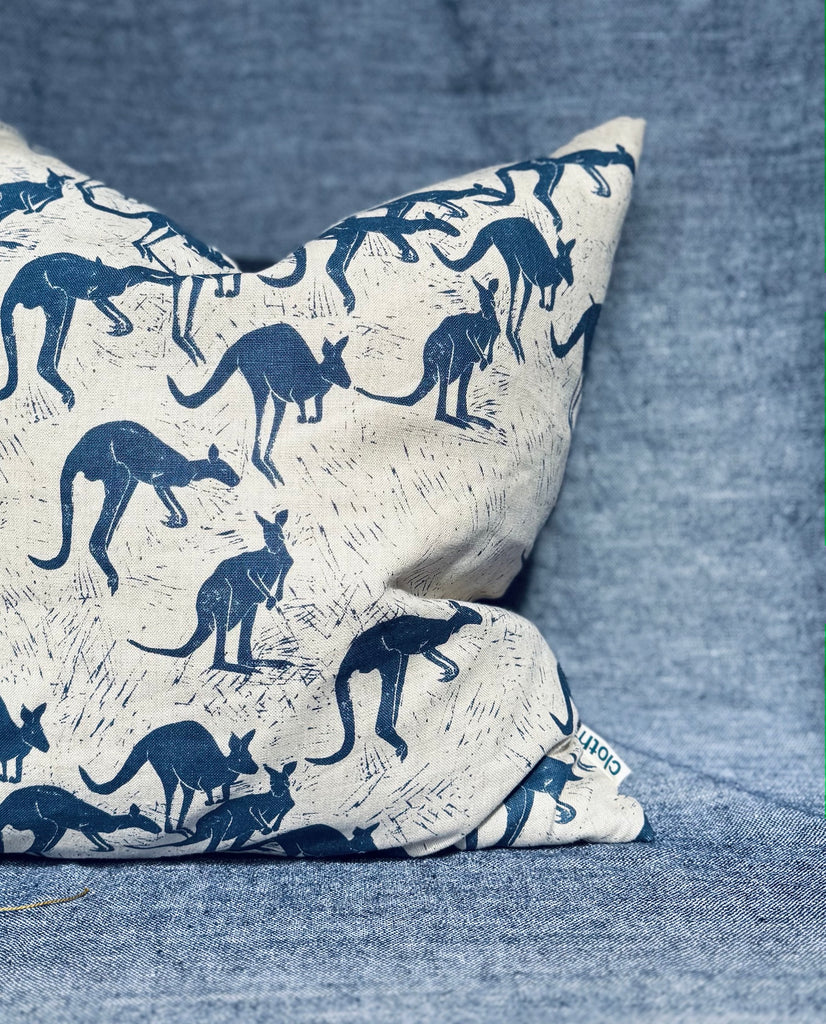 Kangaroo Run Inky cushion cover