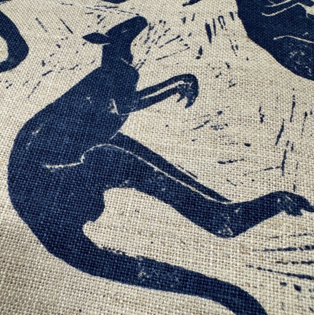 Kangaroo Run Inky - midweight linen cut piece 75cm x 148cm