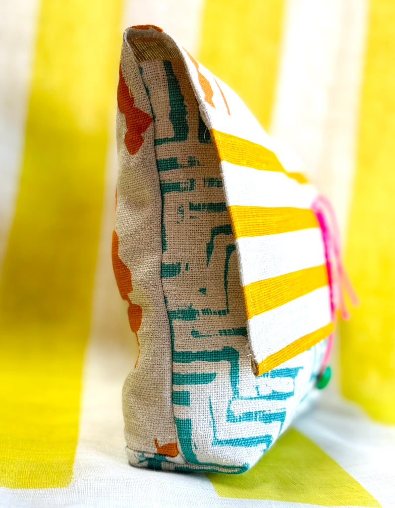 Paterson Project Pouch - Stripe Yellow + Thatch Turquoise