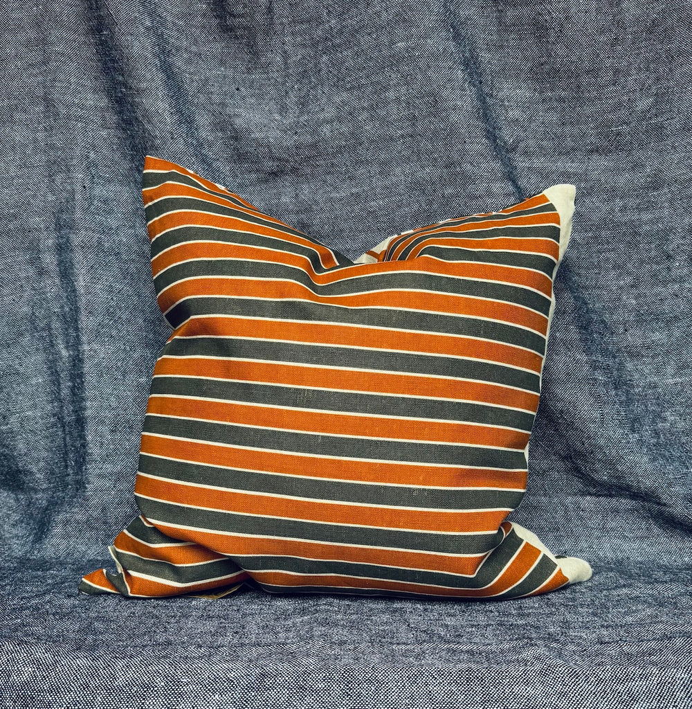 Pod Charcoal Copper + Copper Stripe cushion cover