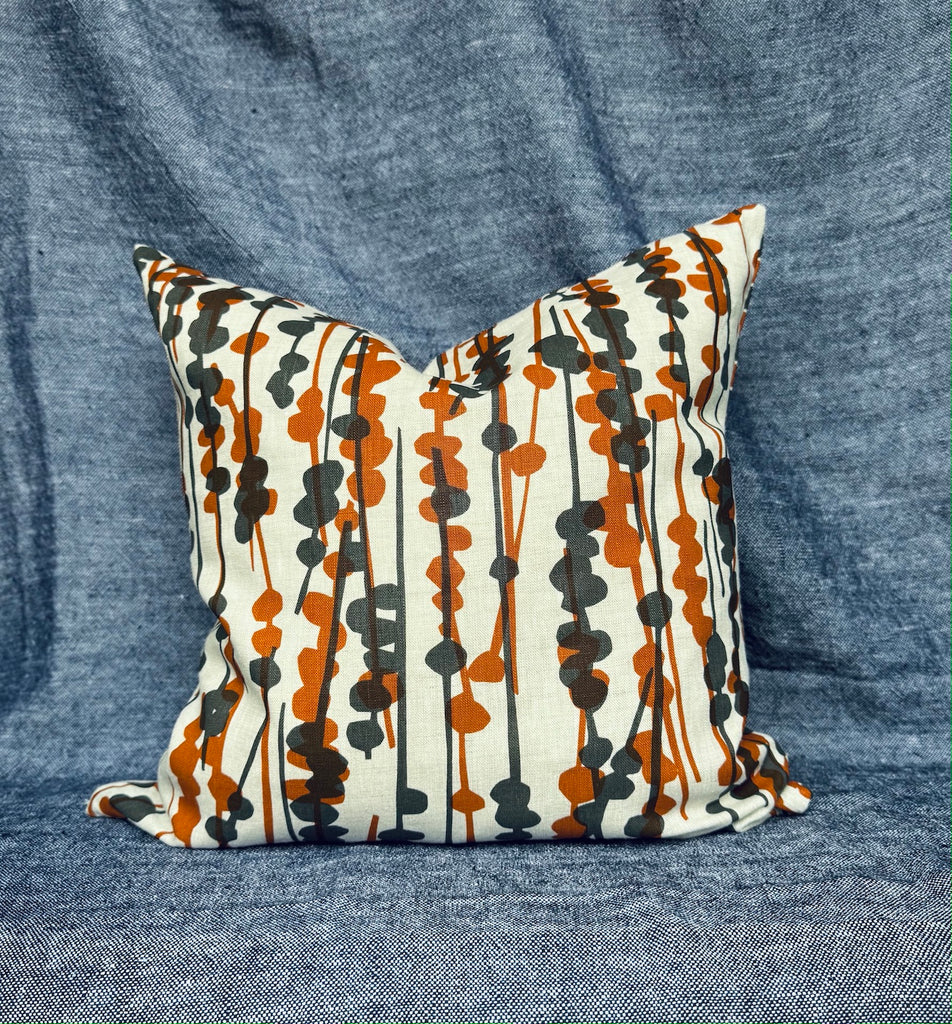Pod Charcoal Copper + Copper Stripe cushion cover