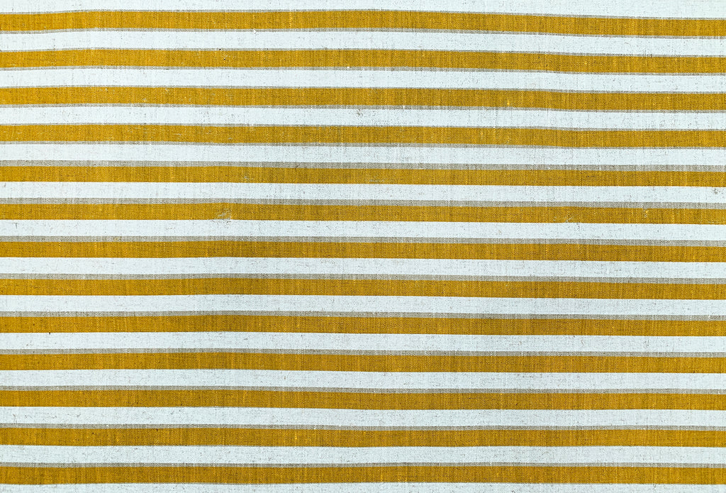 Stripes Golden White #85 - midweight linen on the roll