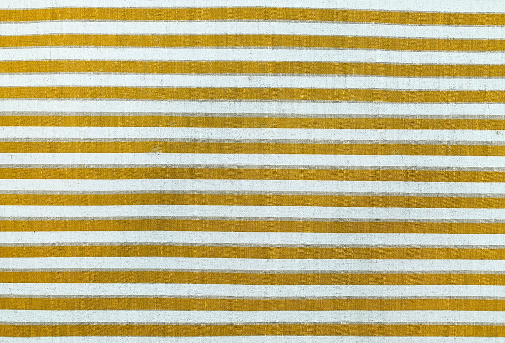 Stripes Golden White - midweight linen cut piece 50cm x 150cm