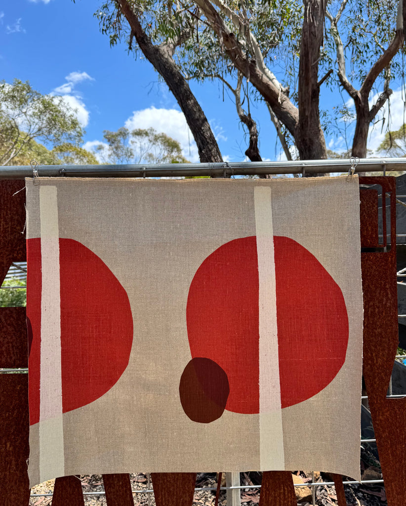 Stuffed Olives Burnt - heavyweight linen cut piece 70cm x 82cm