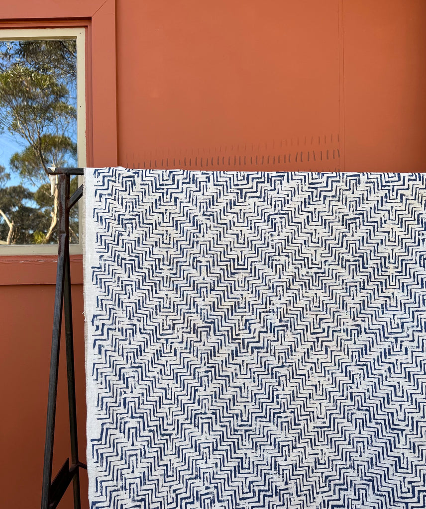 Thatch Denim - heavyweight linen cut piece 117cm x 144cm
