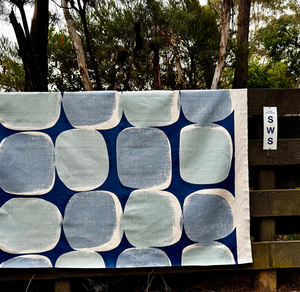 Two Up Blueprint - midweight linen cut piece 120cm x 145cm