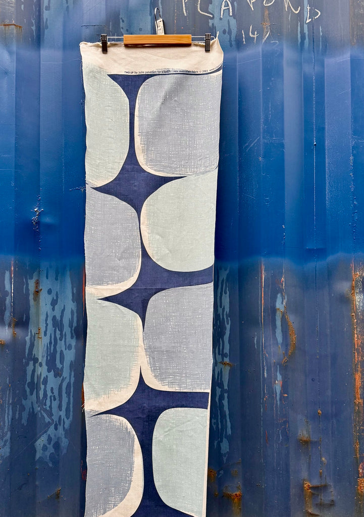 Two Up Blueprint - midweight linen cut piece 44cm x 145cm