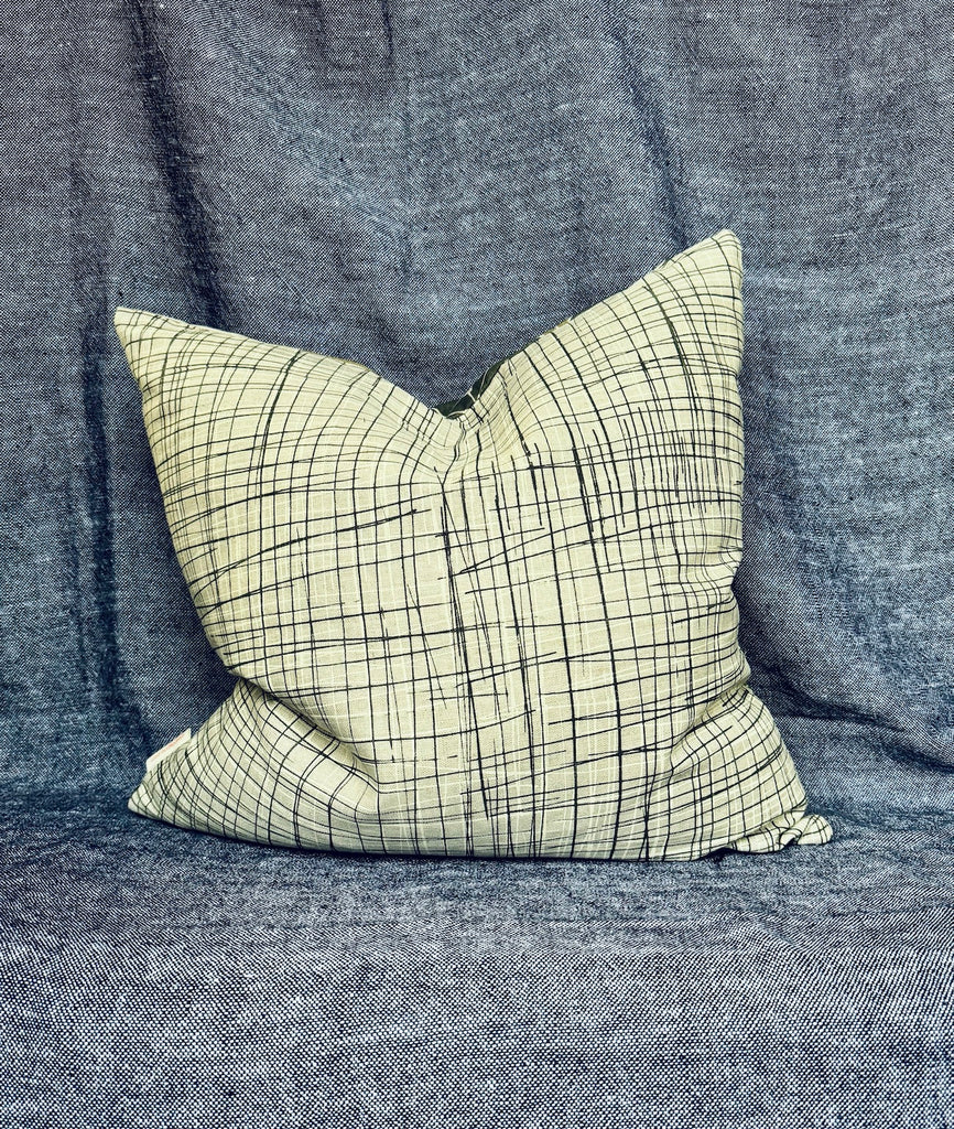 Wollemi Charcoal Olive + Scratchy Charcoal cushion cover