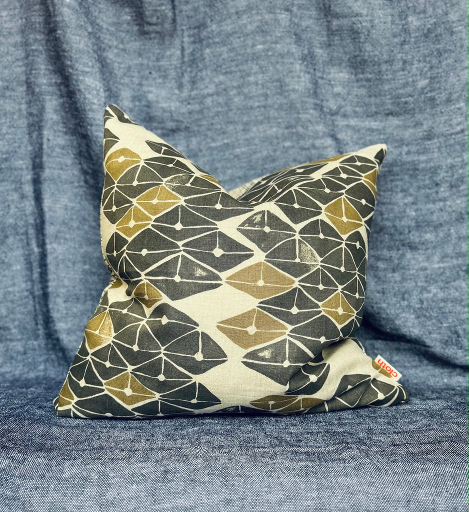 Wollemi Charcoal Olive + Scratchy Charcoal cushion cover