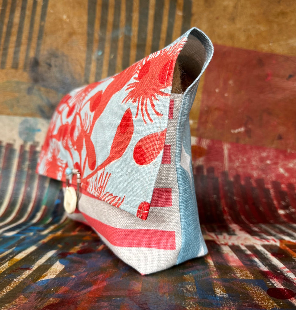 Paterson Project Pouch - Gumblossom Coral Sky + Stripe Pink + Stoney Sky