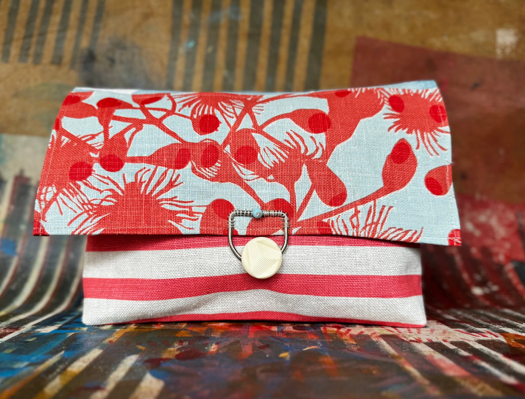 Paterson Project Pouch - Gumblossom Coral Sky + Stripe Pink + Stoney Sky