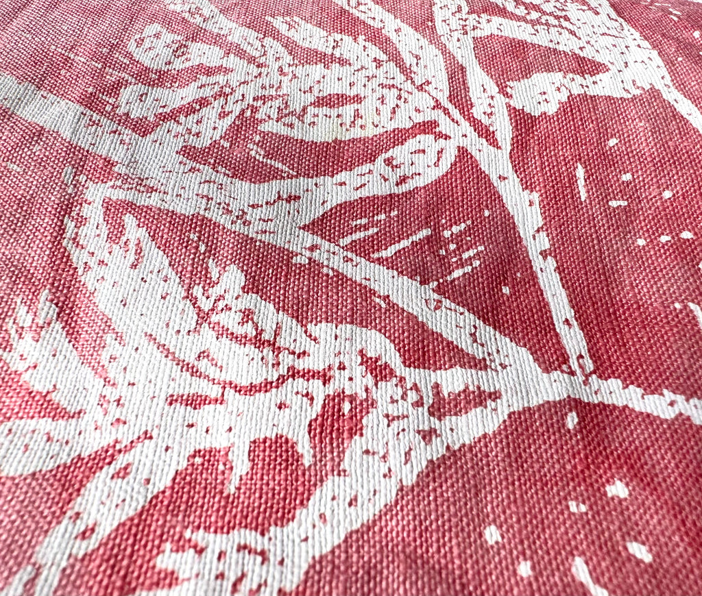 Kangaroo Paw Raspberry crush - midweight linen cut piece 72cm x 104cm