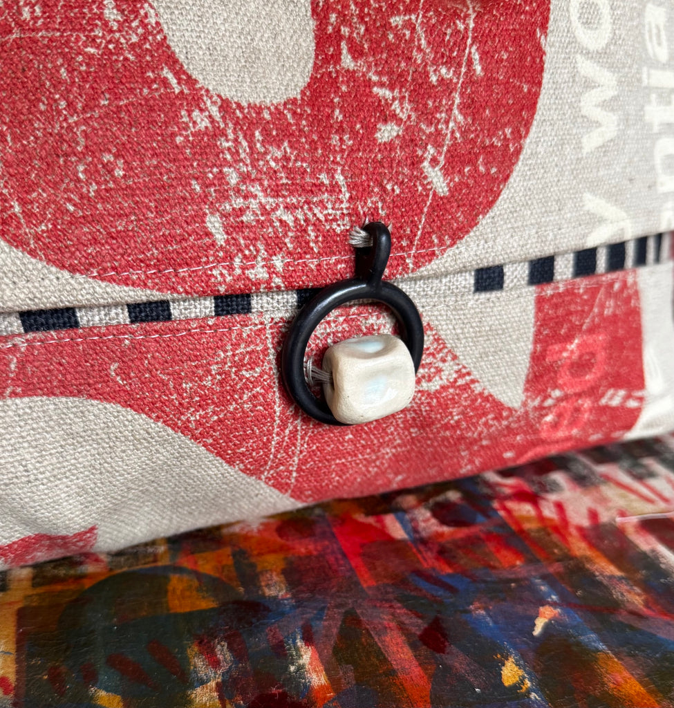 Paterson Project Pouch - Words Red Rust + Boardwalk Indigo Black