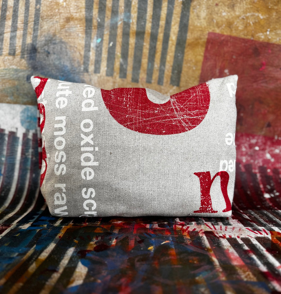 Paterson Project Pouch - Words Red Rust + Boardwalk Indigo Black