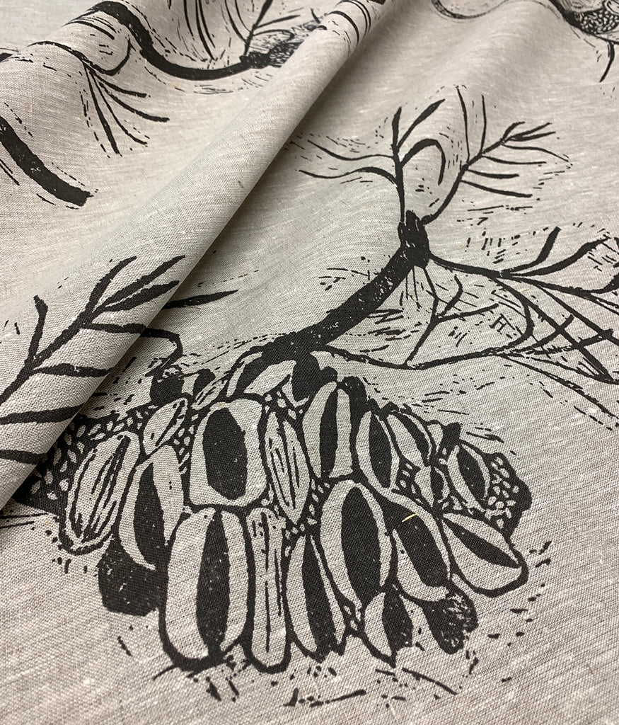 Banksia Charcoal - midweight linen cut piece 99cm x 145cm