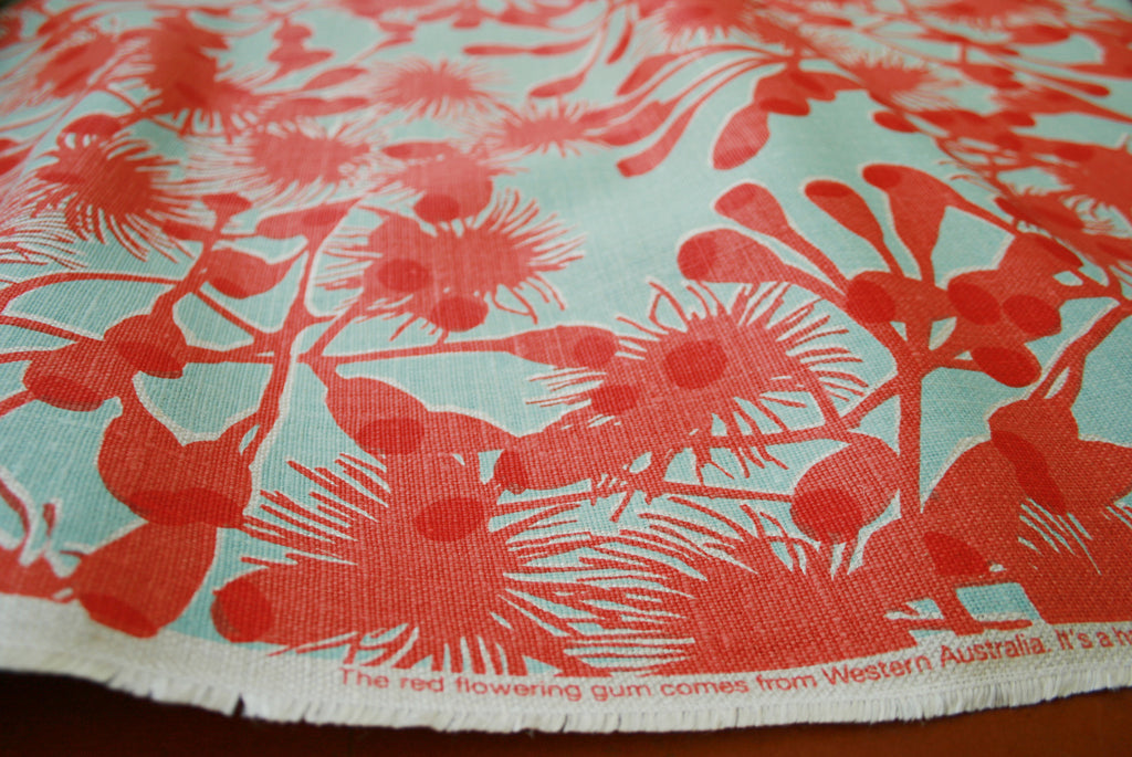 Gumblossom Coral Sky #93 - heavyweight linen on the roll