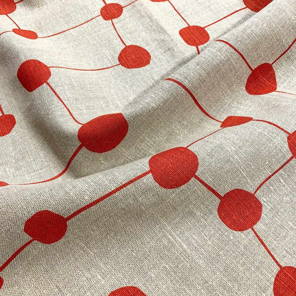 Spotcheck Red Rust - heavyweight linen cut piece 34cm x 138cm