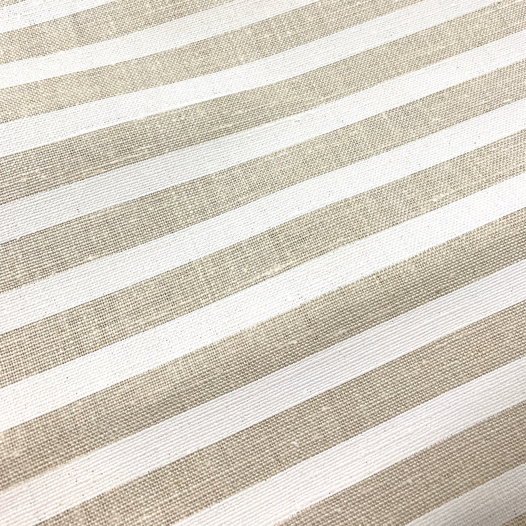 Standard Stripe White - heavyweight linen cut piece 172cm x 140cm