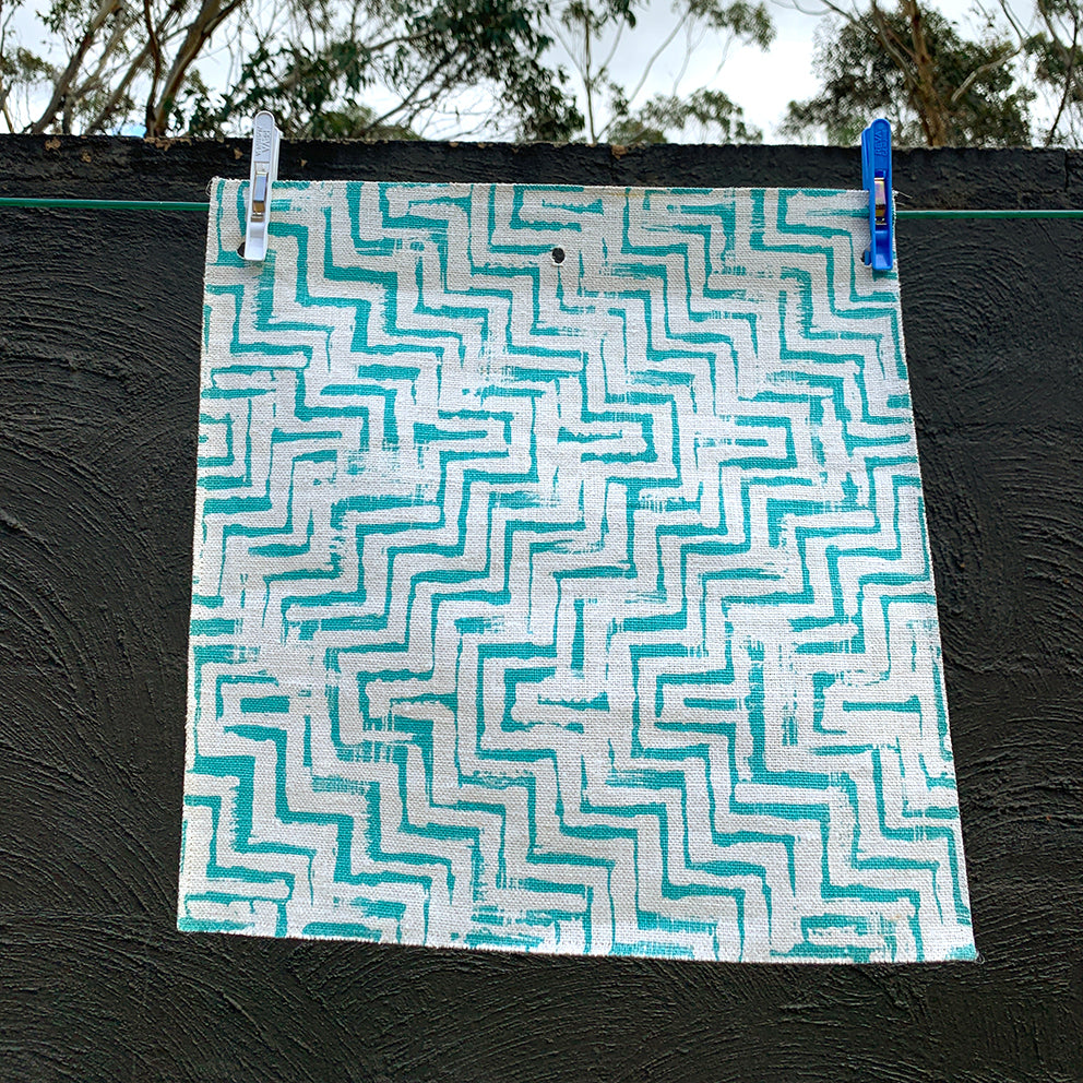 Swatch book piece Thatch Turquoise