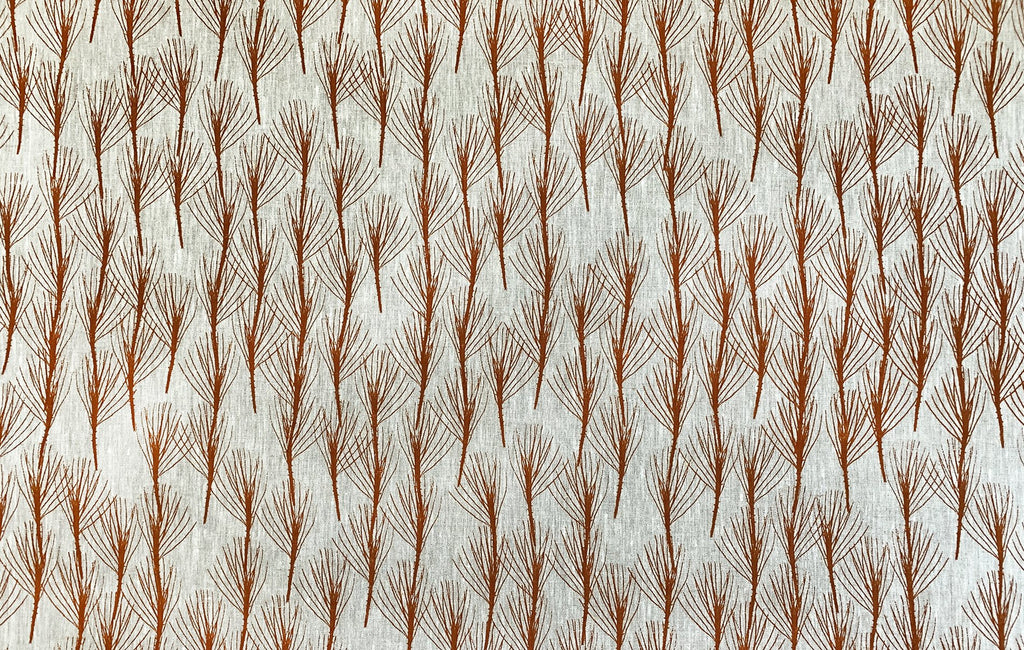 Twig of Conifer Copper - midweight linen cut piece 63cm x 148cm